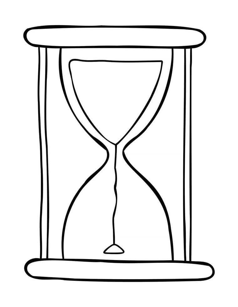 Cartoon Vector Illustration of Newly Started Sand Watch