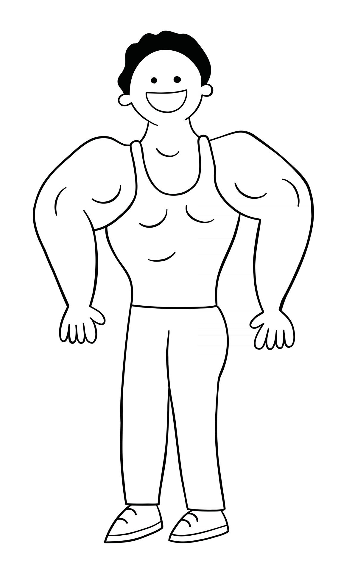 Cartoon Man Muscular and Showing Off His Muscles Vector Illustration  2779963 Vector Art at Vecteezy