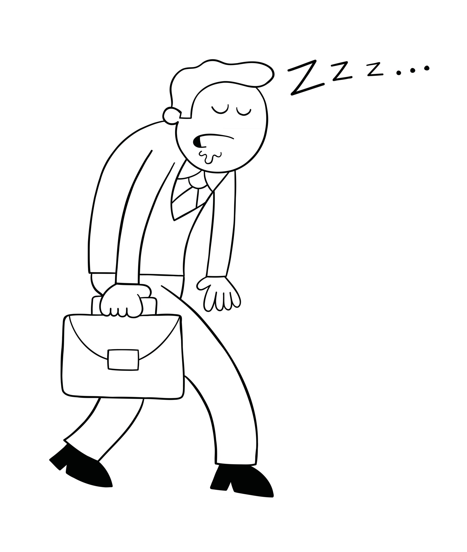 Cartoon Businessman Going to Work and Sleeping While Walking Vector  Illustration 2780050 Vector Art at Vecteezy