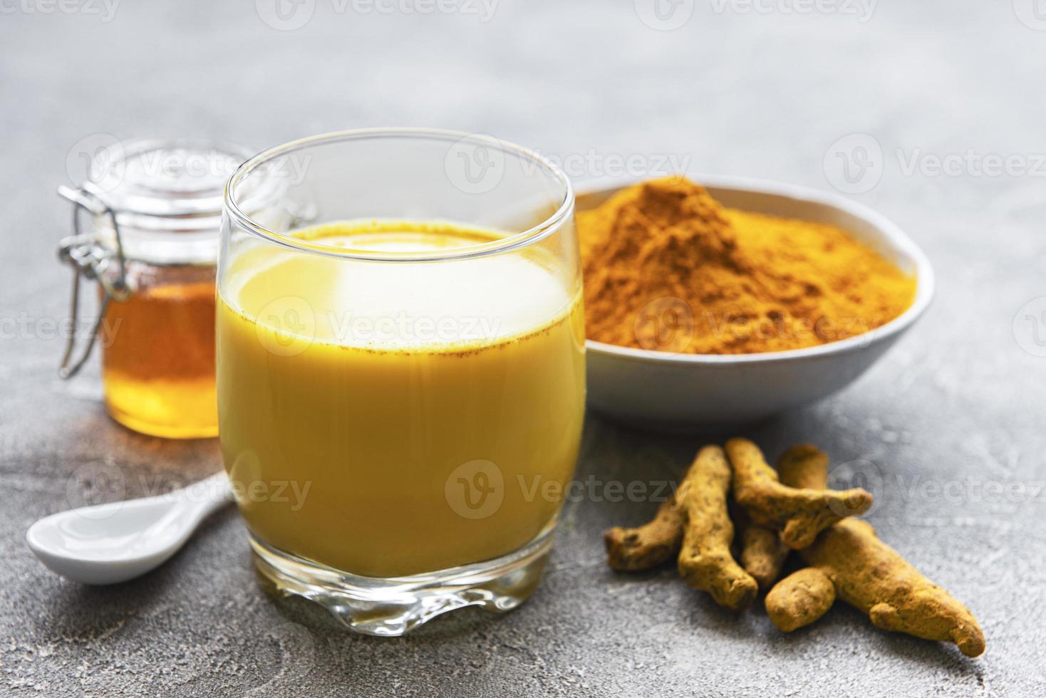 Golden turmeric milk photo