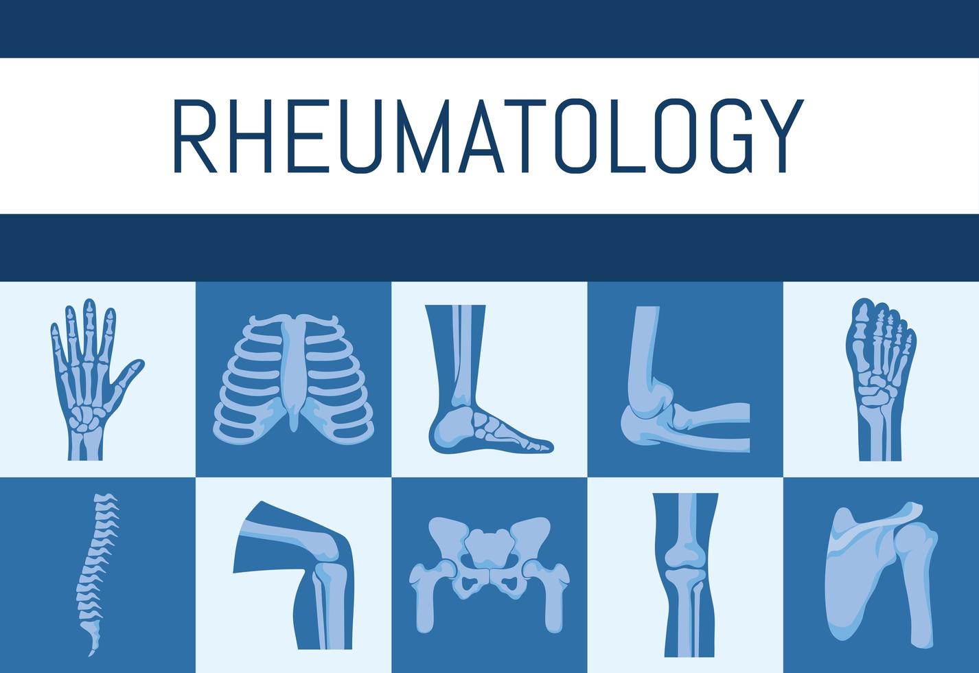 cartel de huesos de reumatología vector