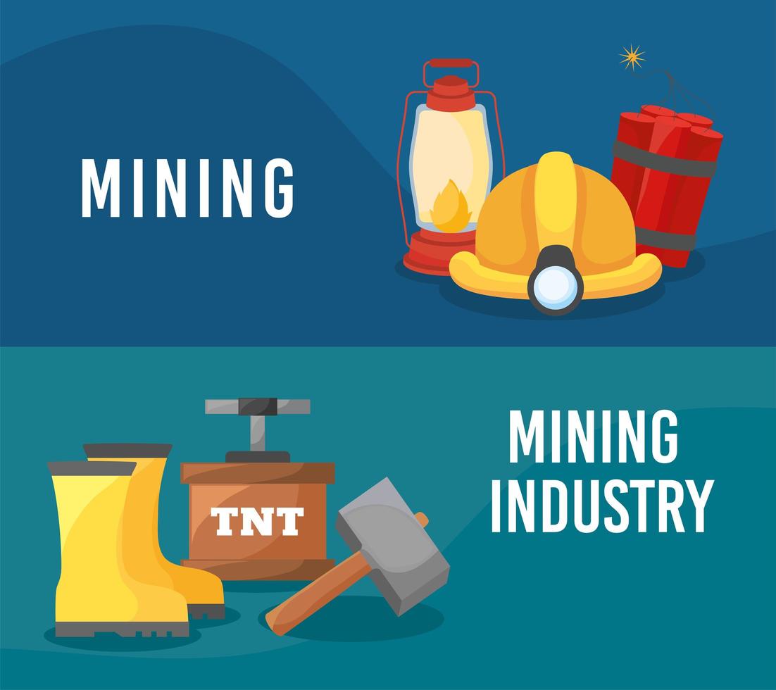 cartel de la industria minera vector