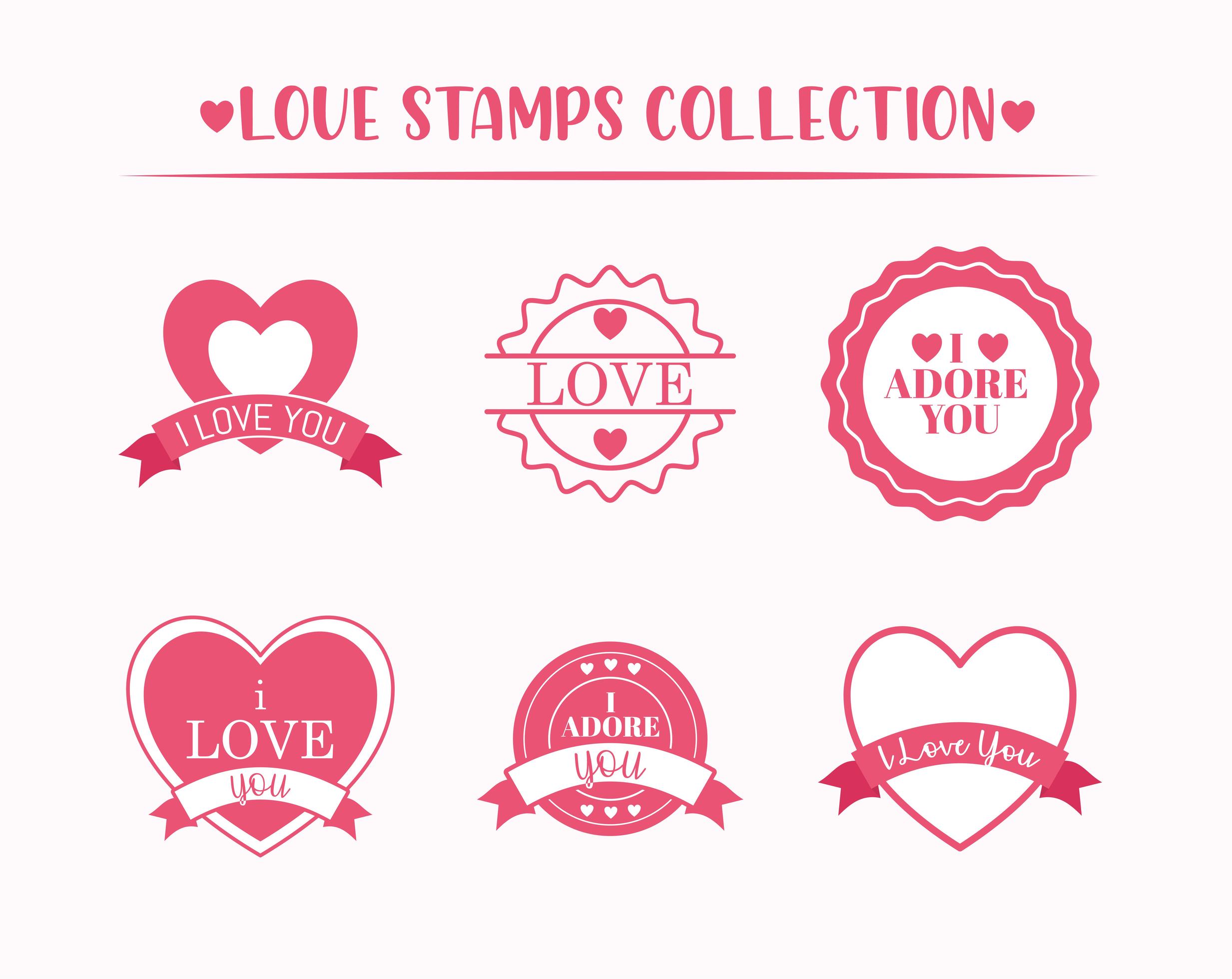 love stamps collection 2780570 Vector Art at Vecteezy