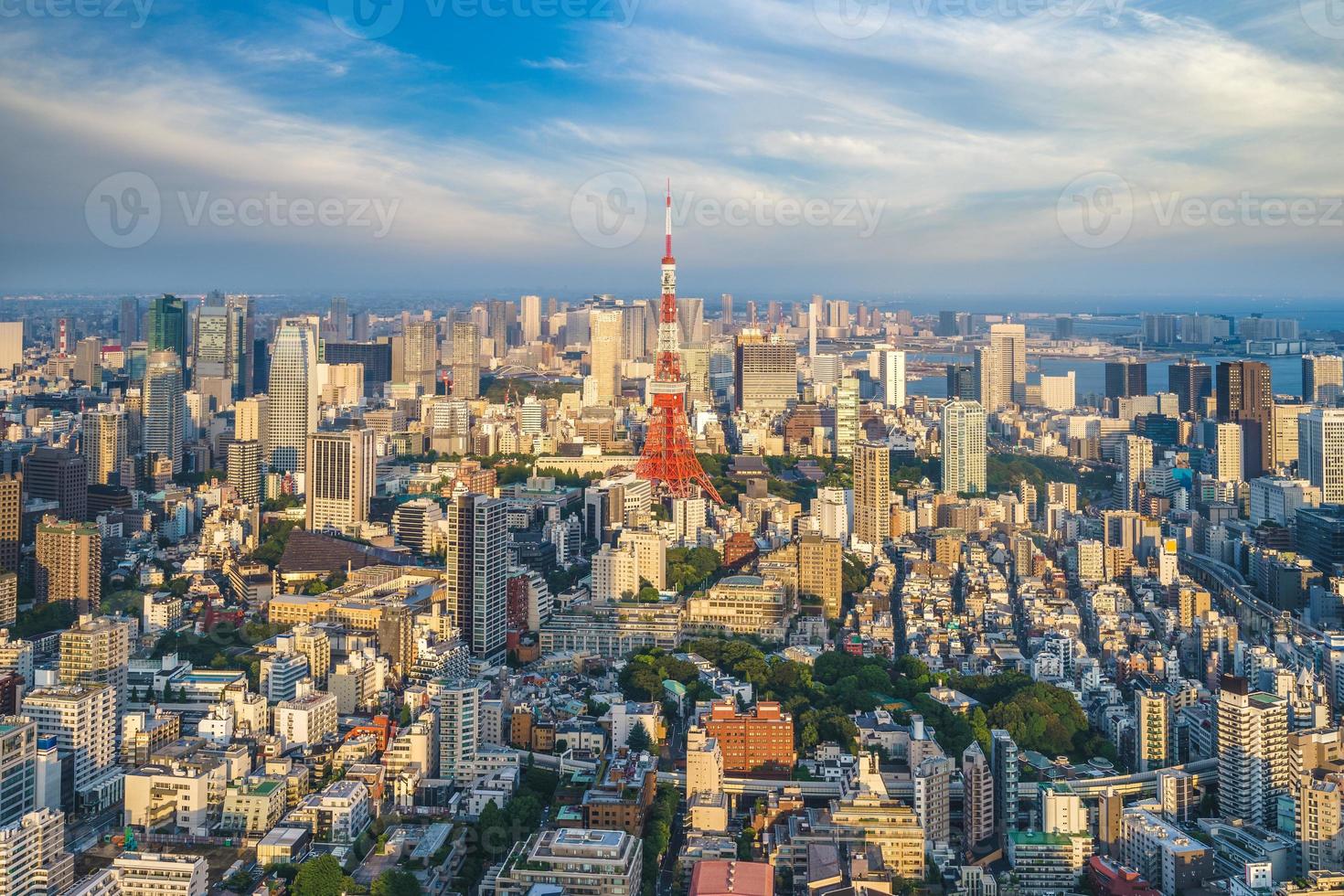 vista aérea, de, tokio, ciudad, en, japón foto