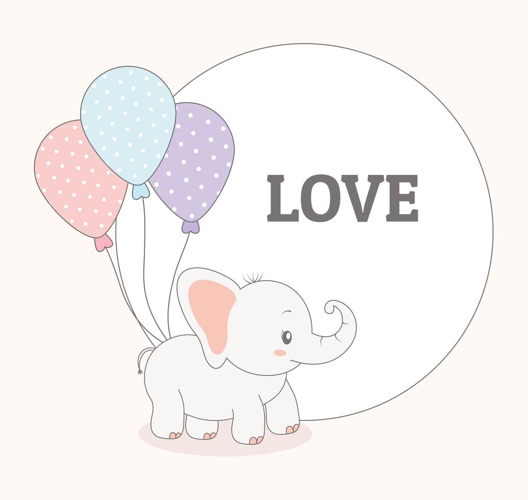 baby elephants invitation vector