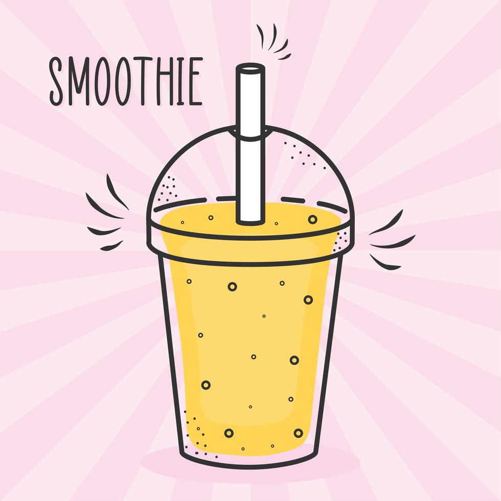 yellow smoothie bottle vector