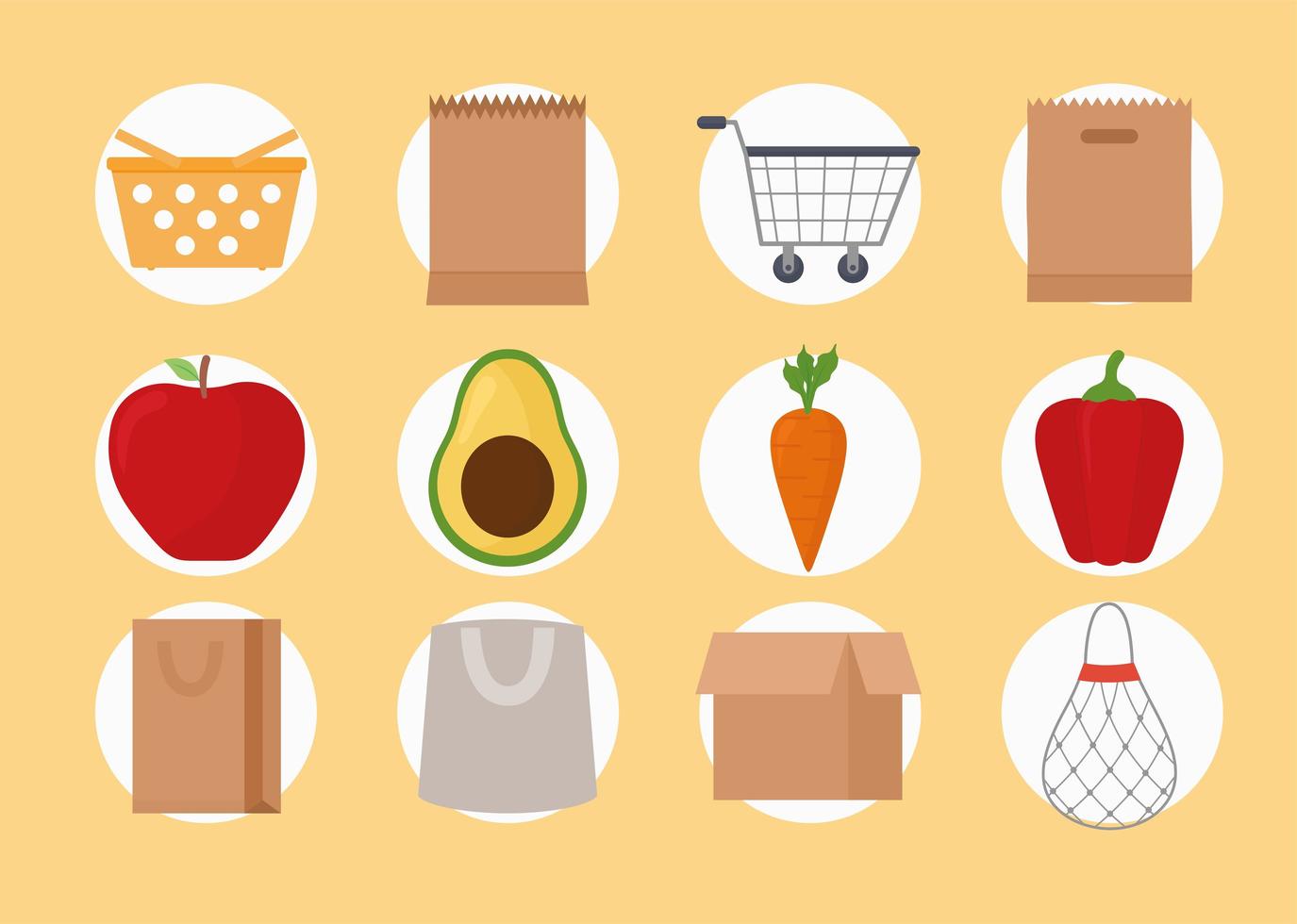 bags and food vector