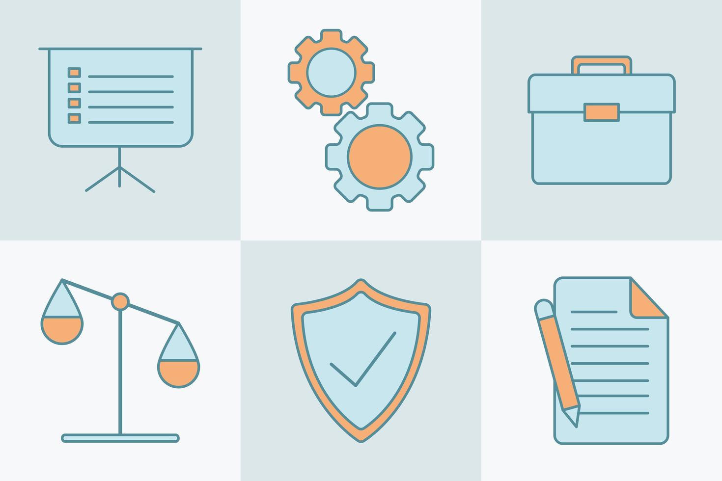 six business icons vector
