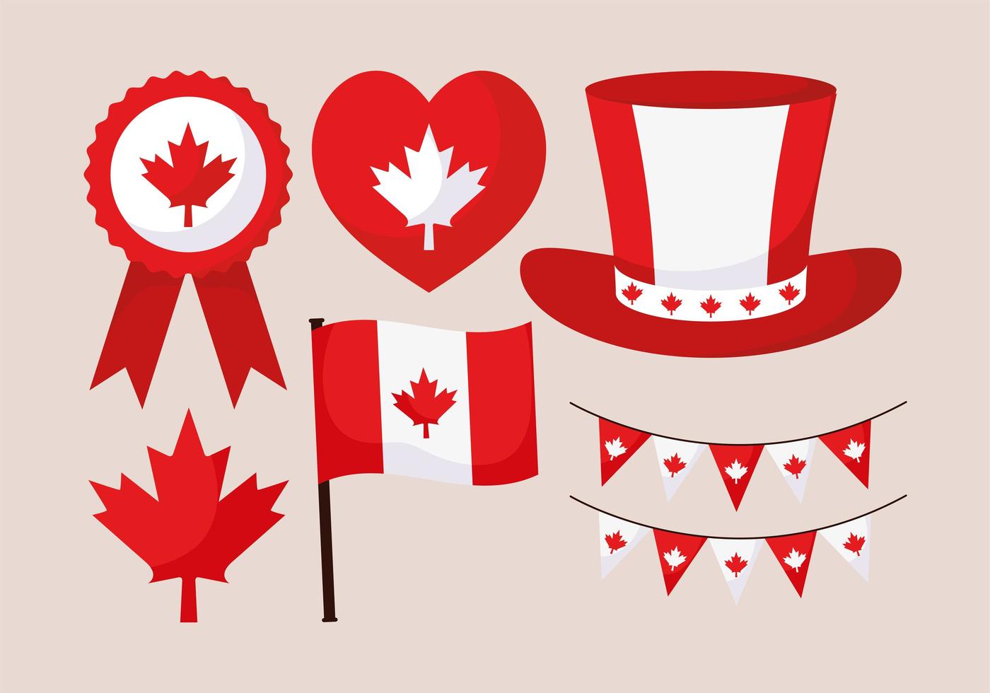 canada day items vector