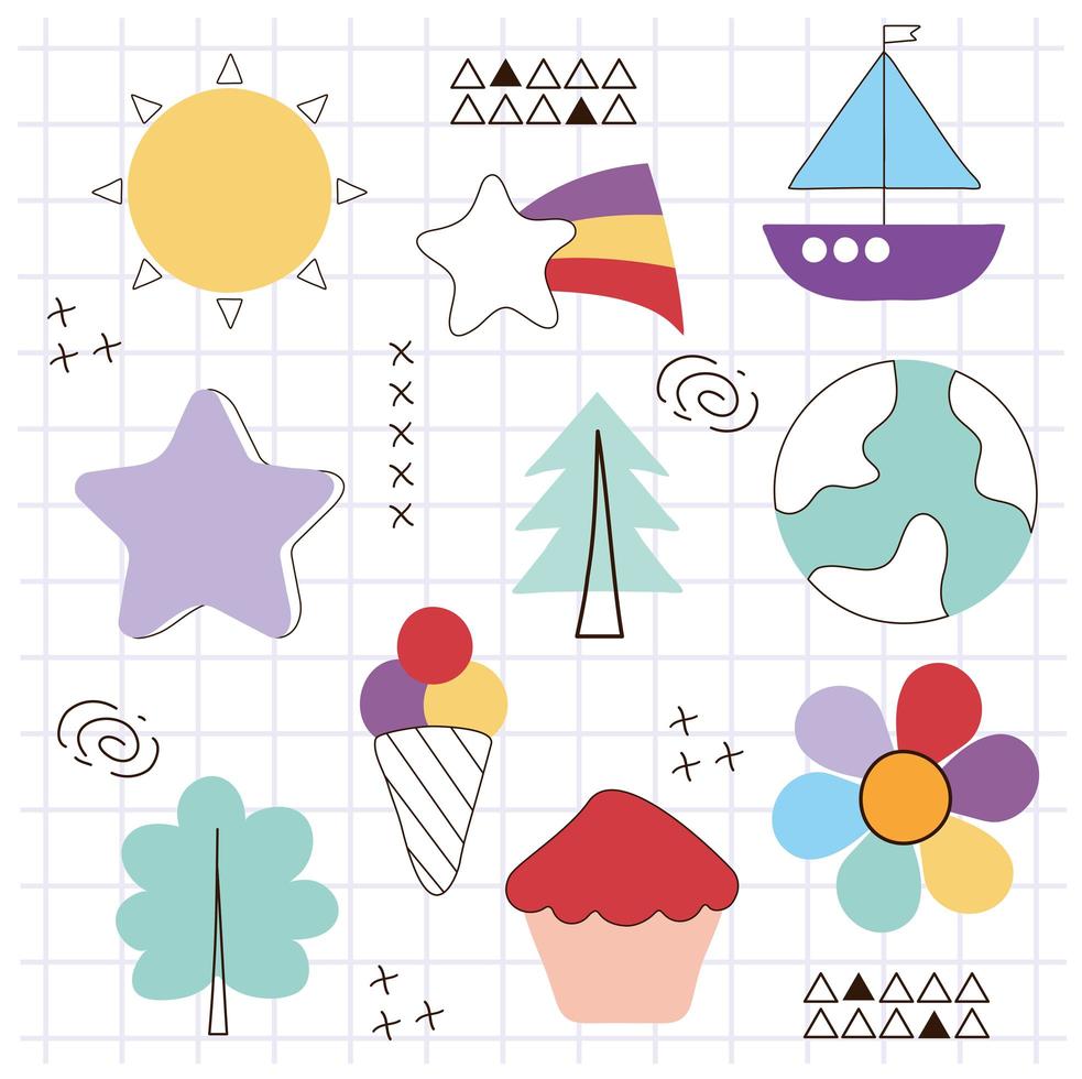 paquete de iconos de doodle vector