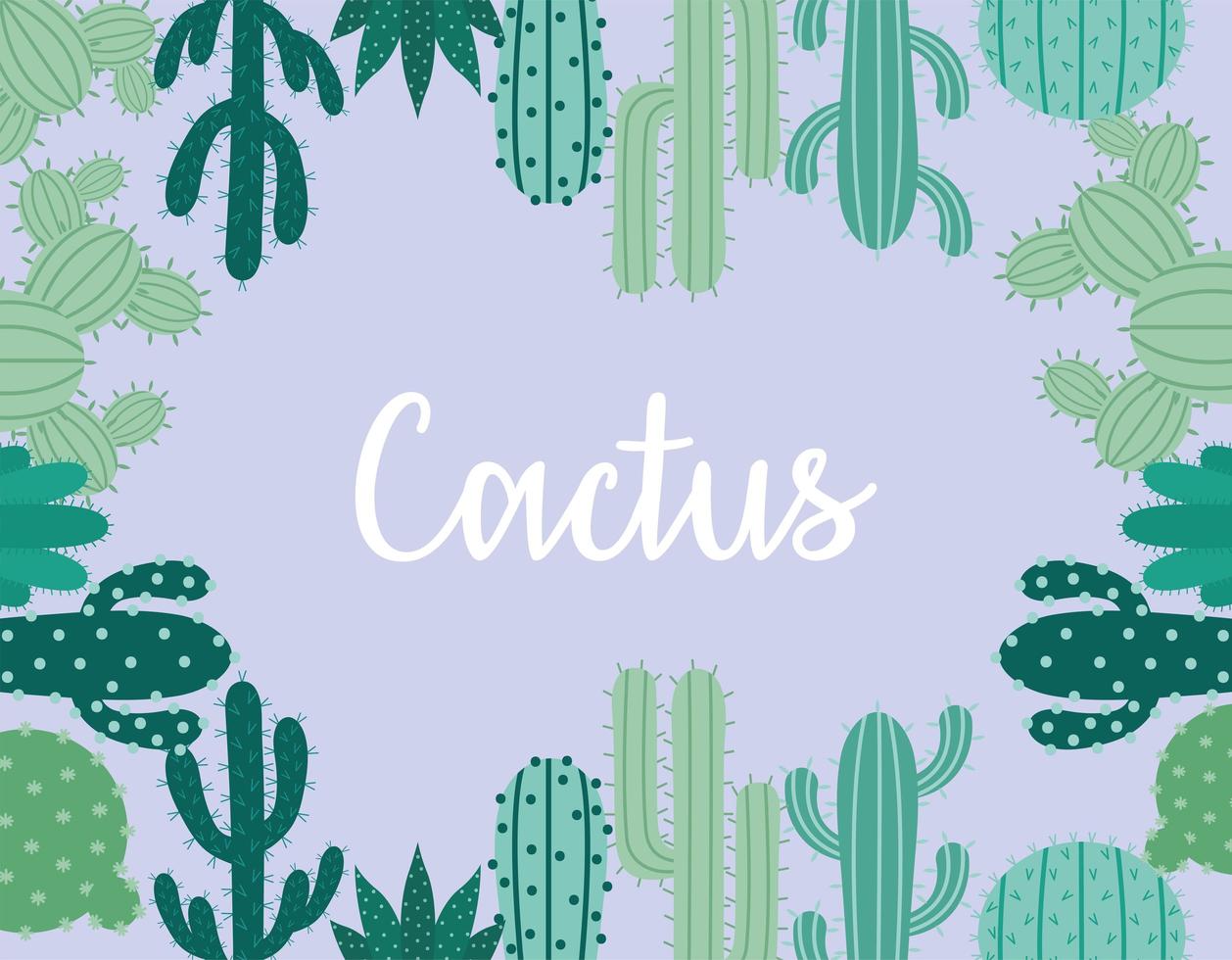 greens cactus frame vector
