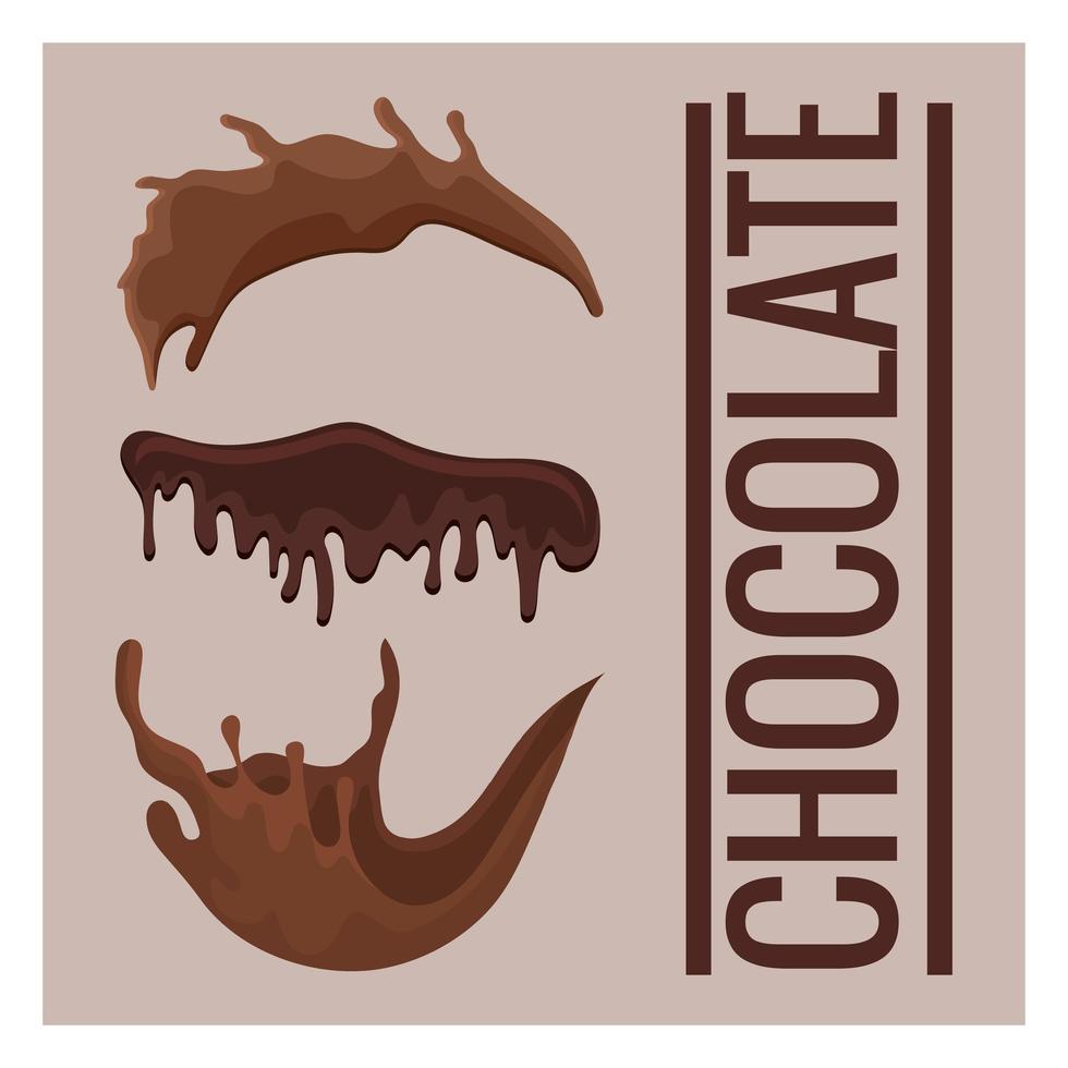 three chocolate smudges vector