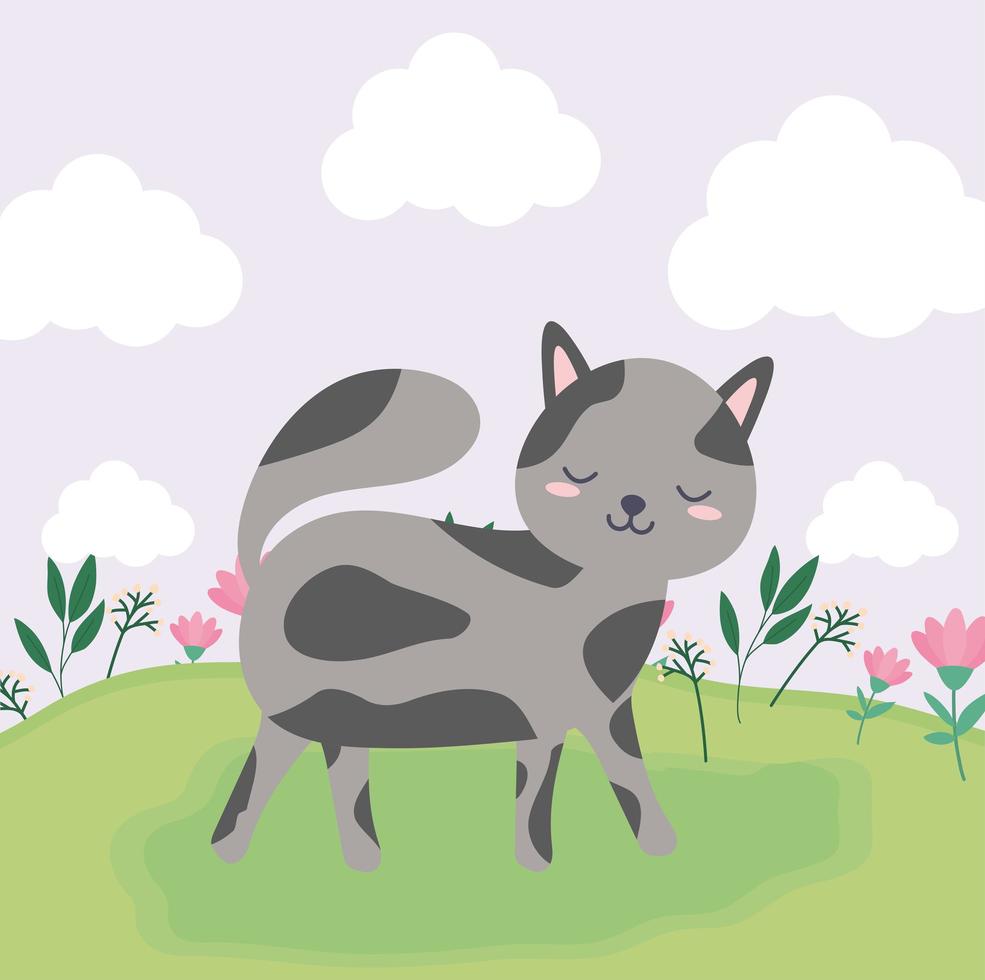 cute walking cat vector