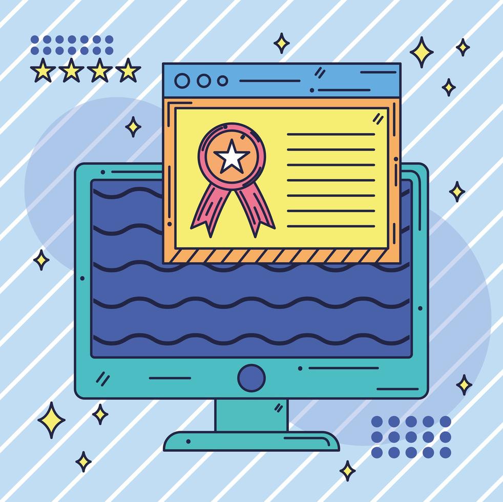 certificate and computer vector