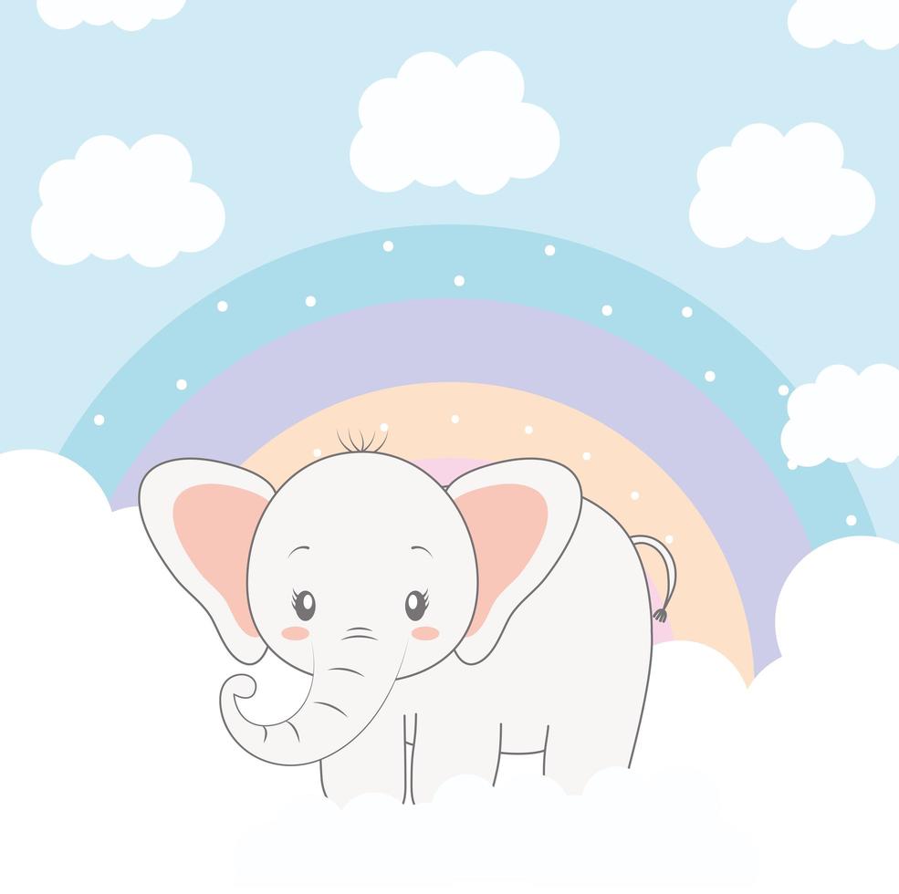 elephant and rainbow 2780751 Vector Art at Vecteezy