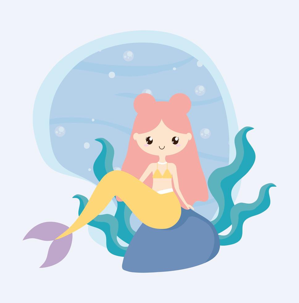 mermaid sitting underwater vector