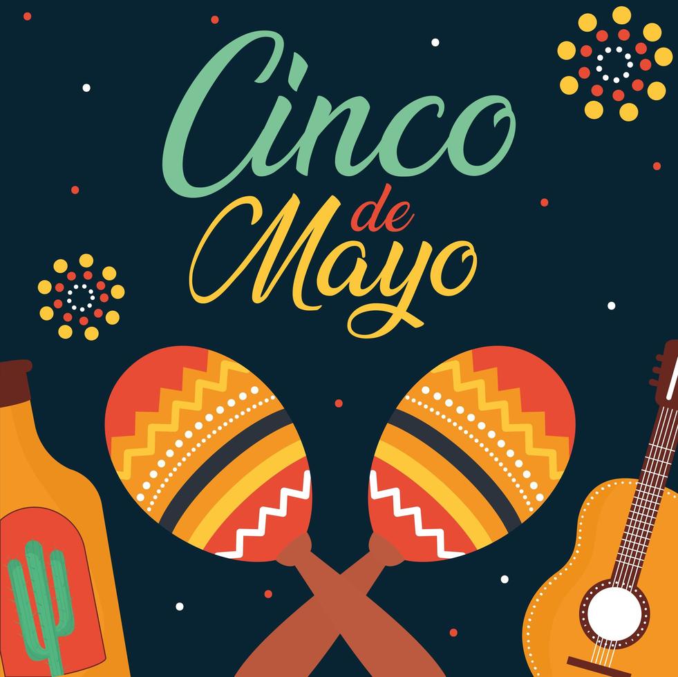 mexican festive card vector