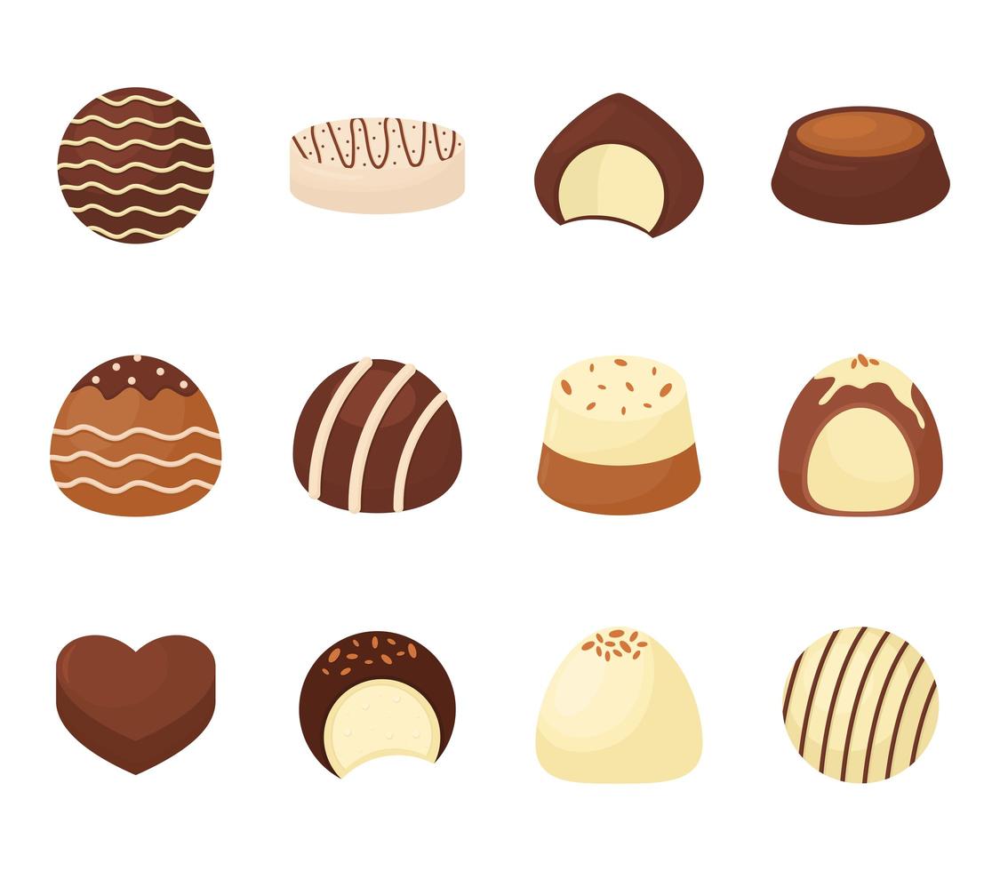 sweet chocolate bundle vector