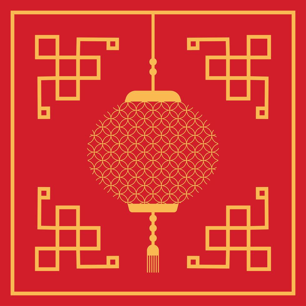 icono de lampara china vector