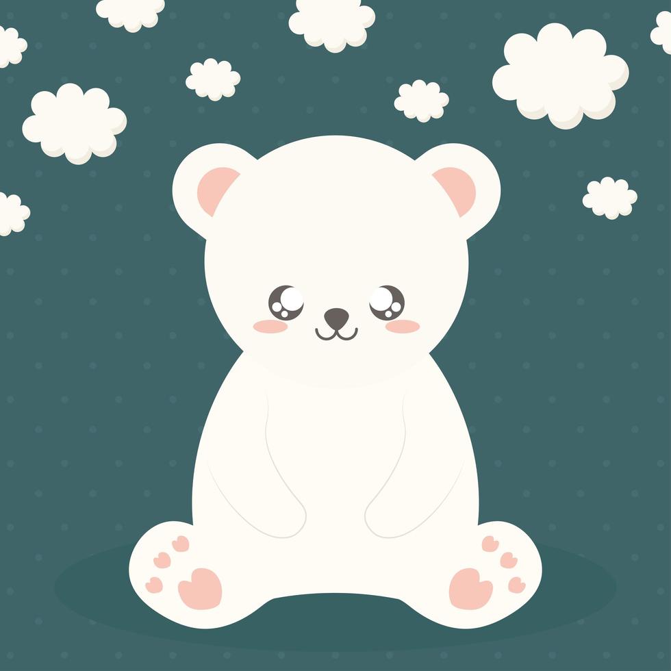 bear and clouds vector