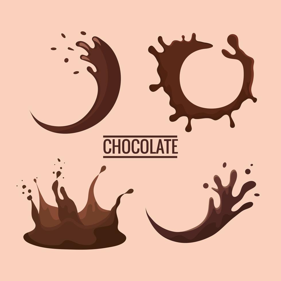 four chocolate smudges vector