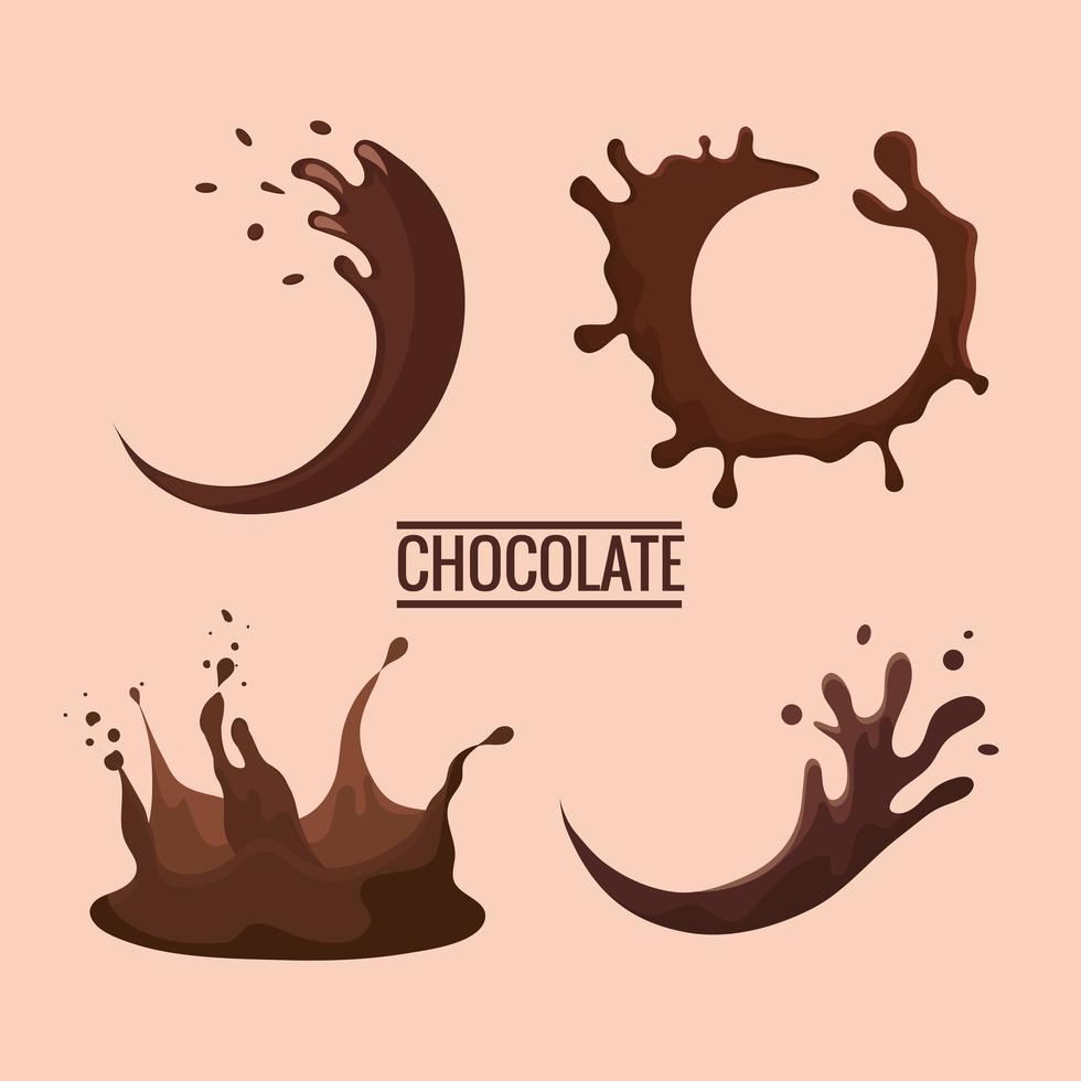 cuatro manchas de chocolate vector