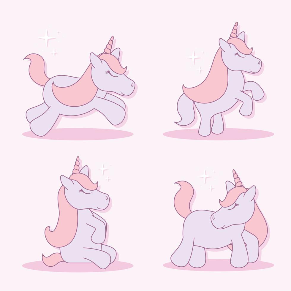 baby unicorns set vector
