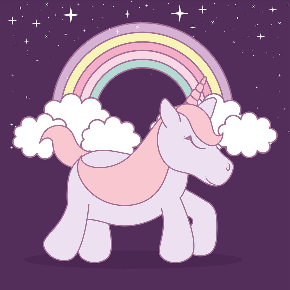 beautiful baby unicorn vector