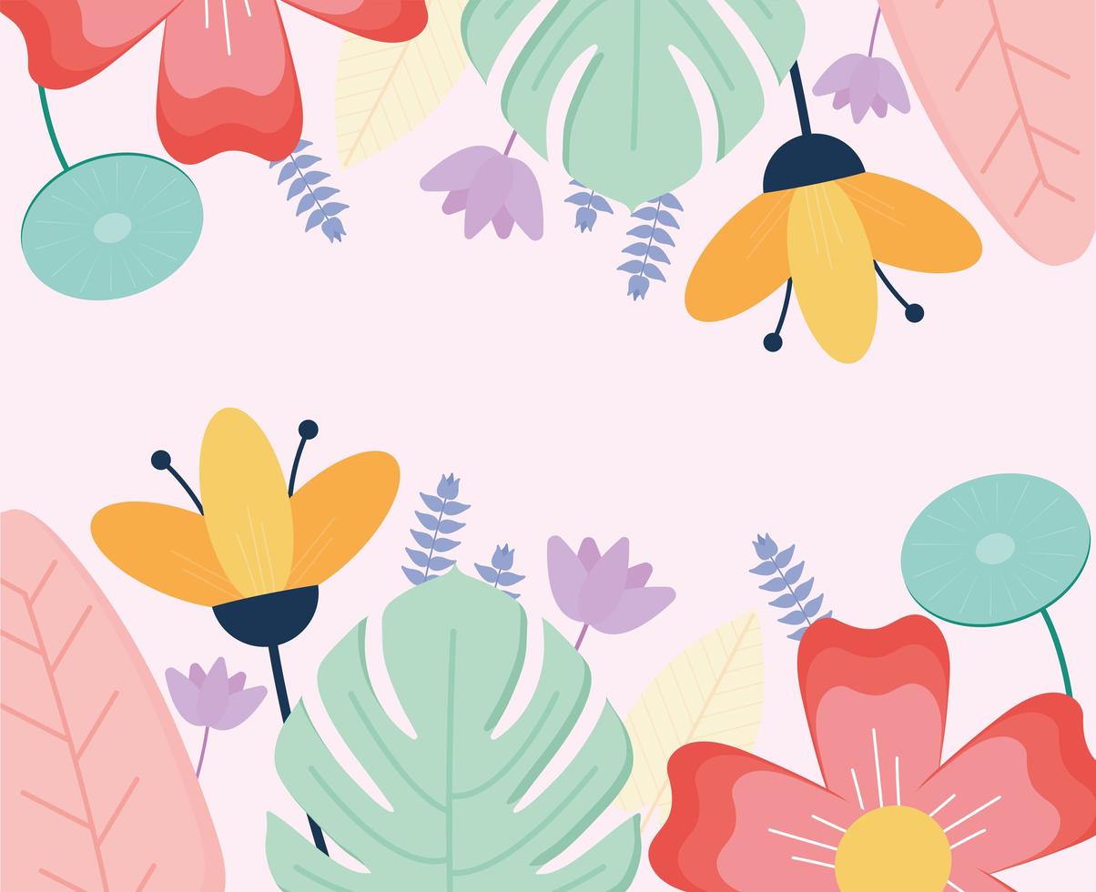 set of flowers on a pink background 2781197 Vector Art at Vecteezy