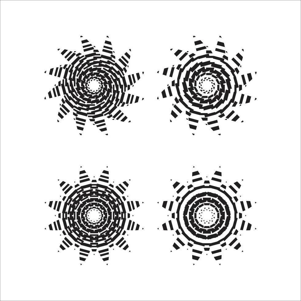 Set circular design ornaments vector