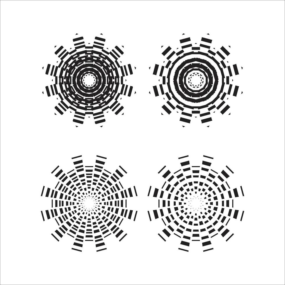 Set circular design ornaments vector