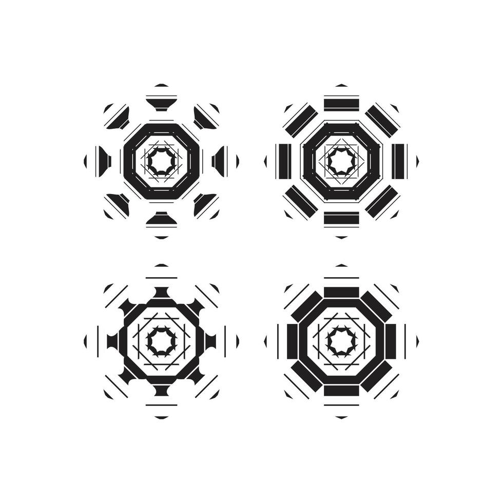 Set circular decorative design vector