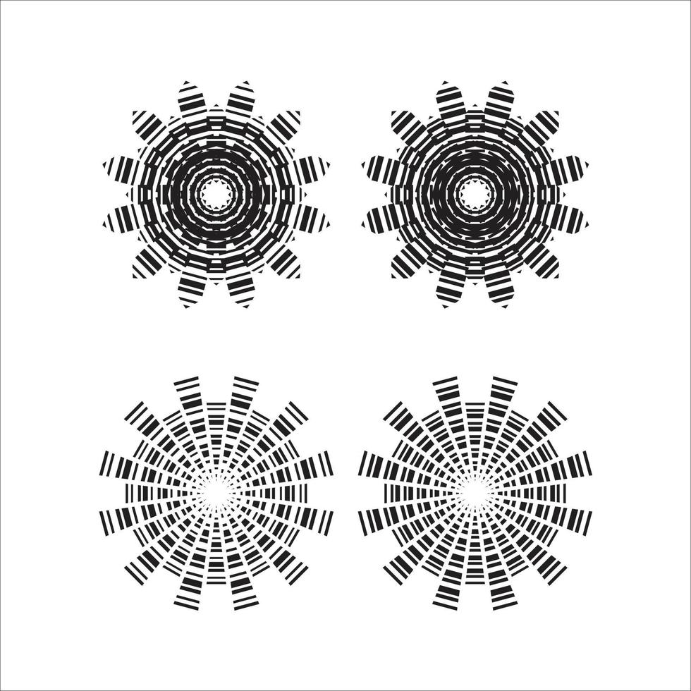 Set circular design ornaments vector