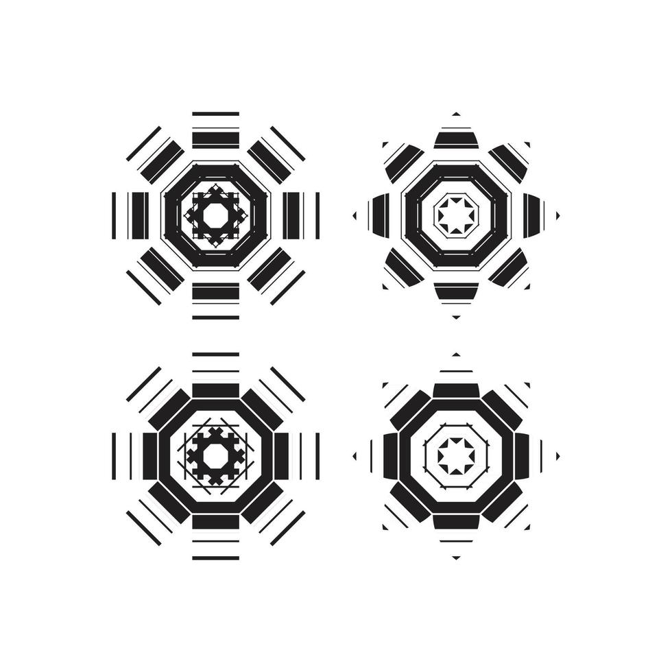 Set circular decorative design vector