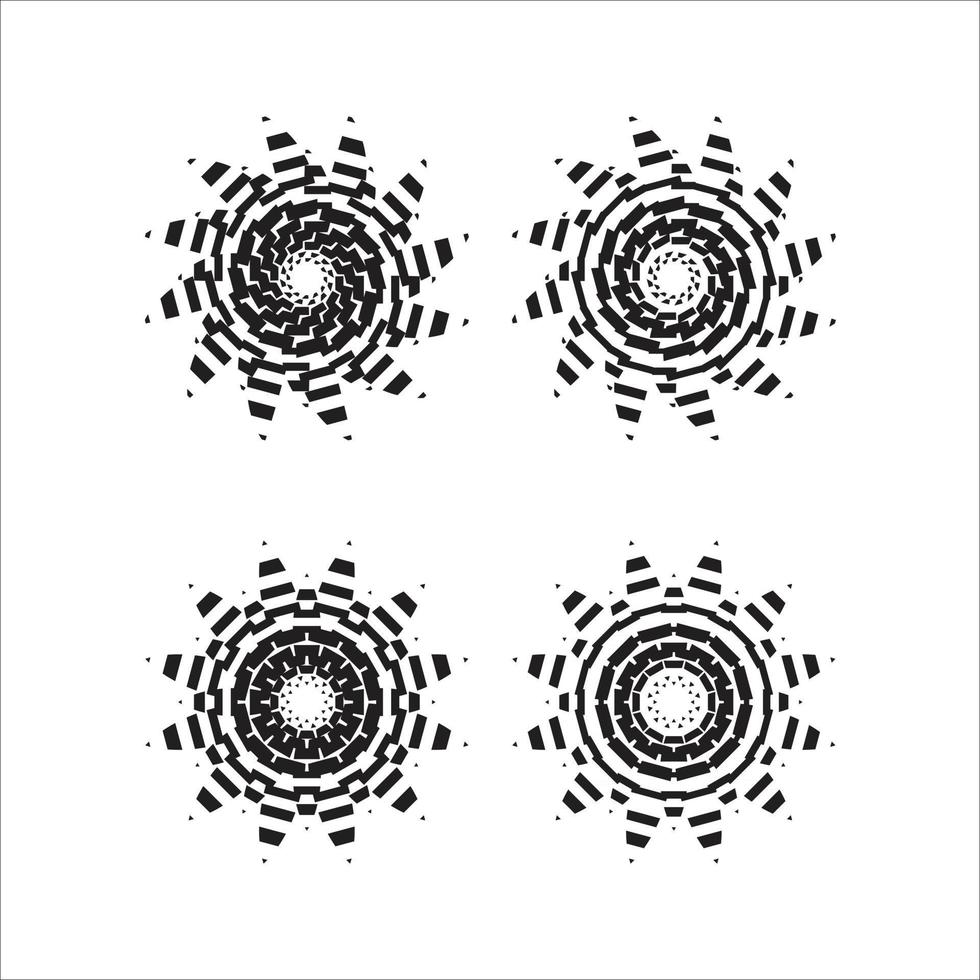 Set circular design ornaments vector