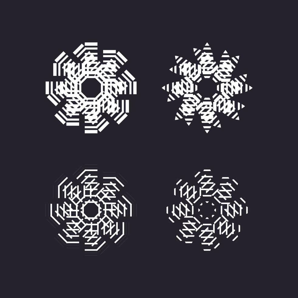 Set circular decorative design vector