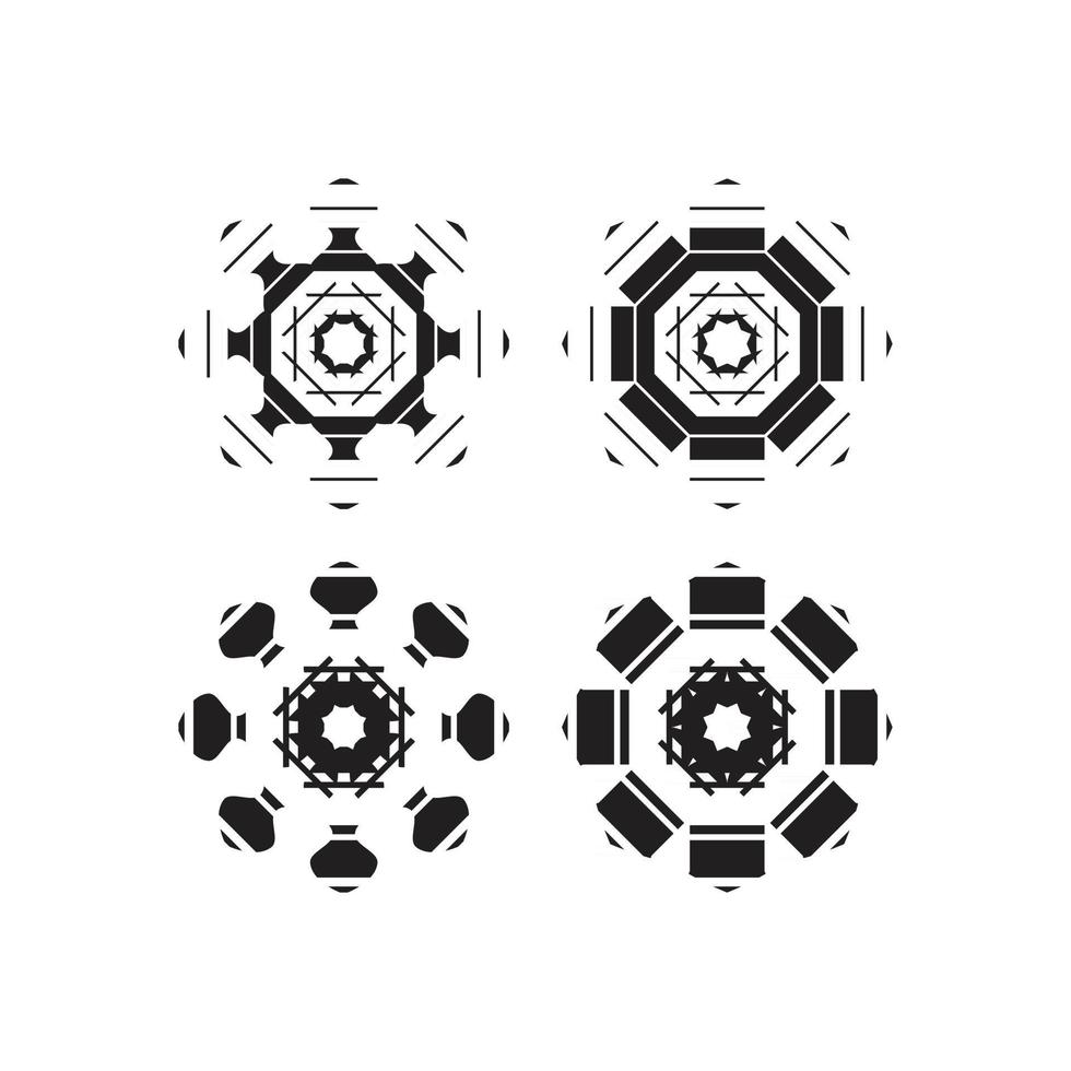 Set circular decorative design vector