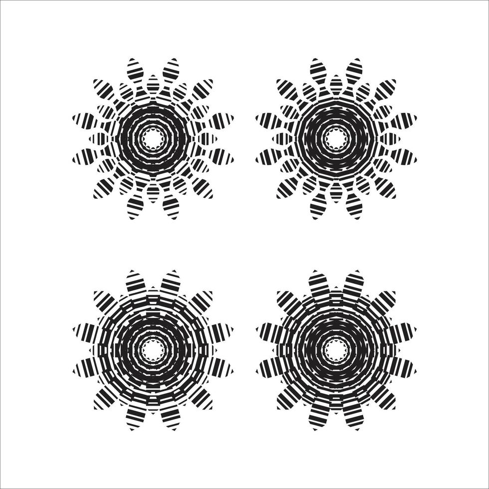 Set circular design ornaments vector