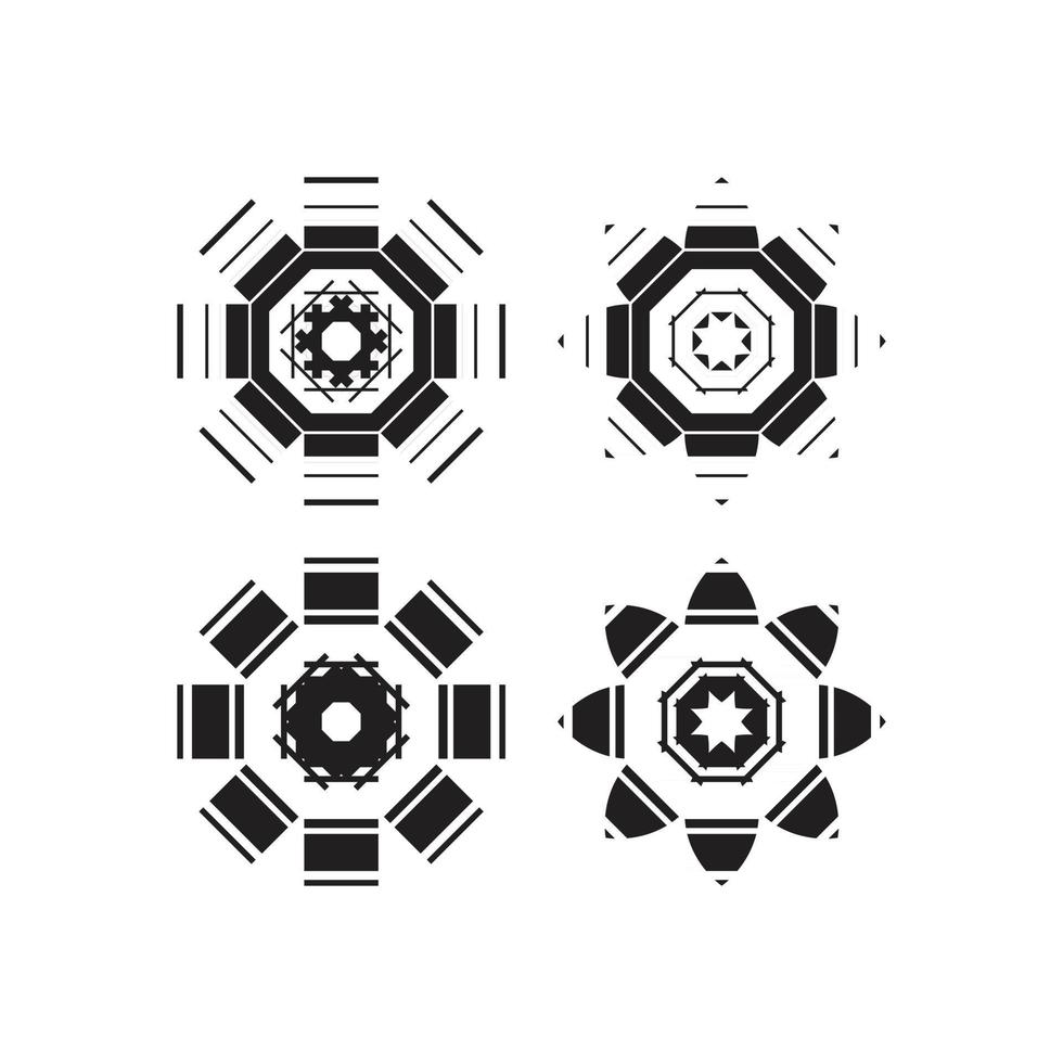 Set circular decorative design vector