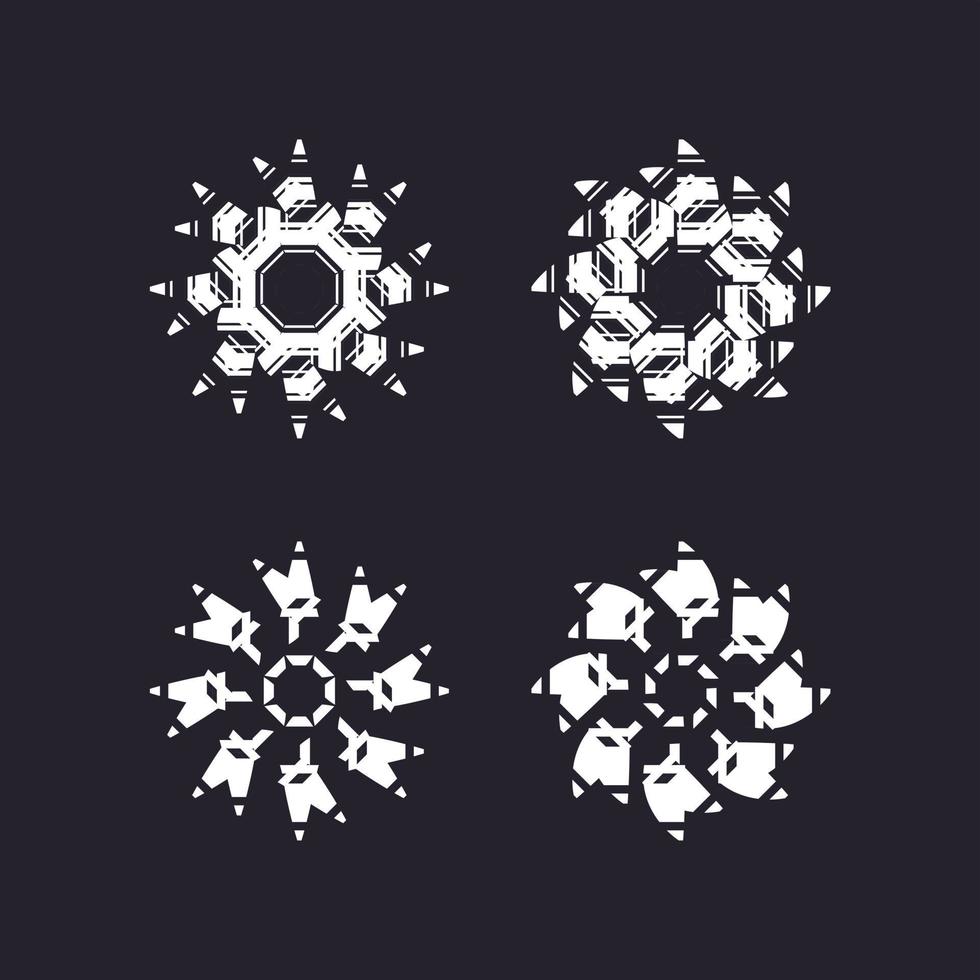 Set circular decorative design vector