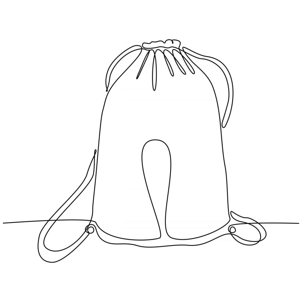 continuous line drawing of bag vector illustration