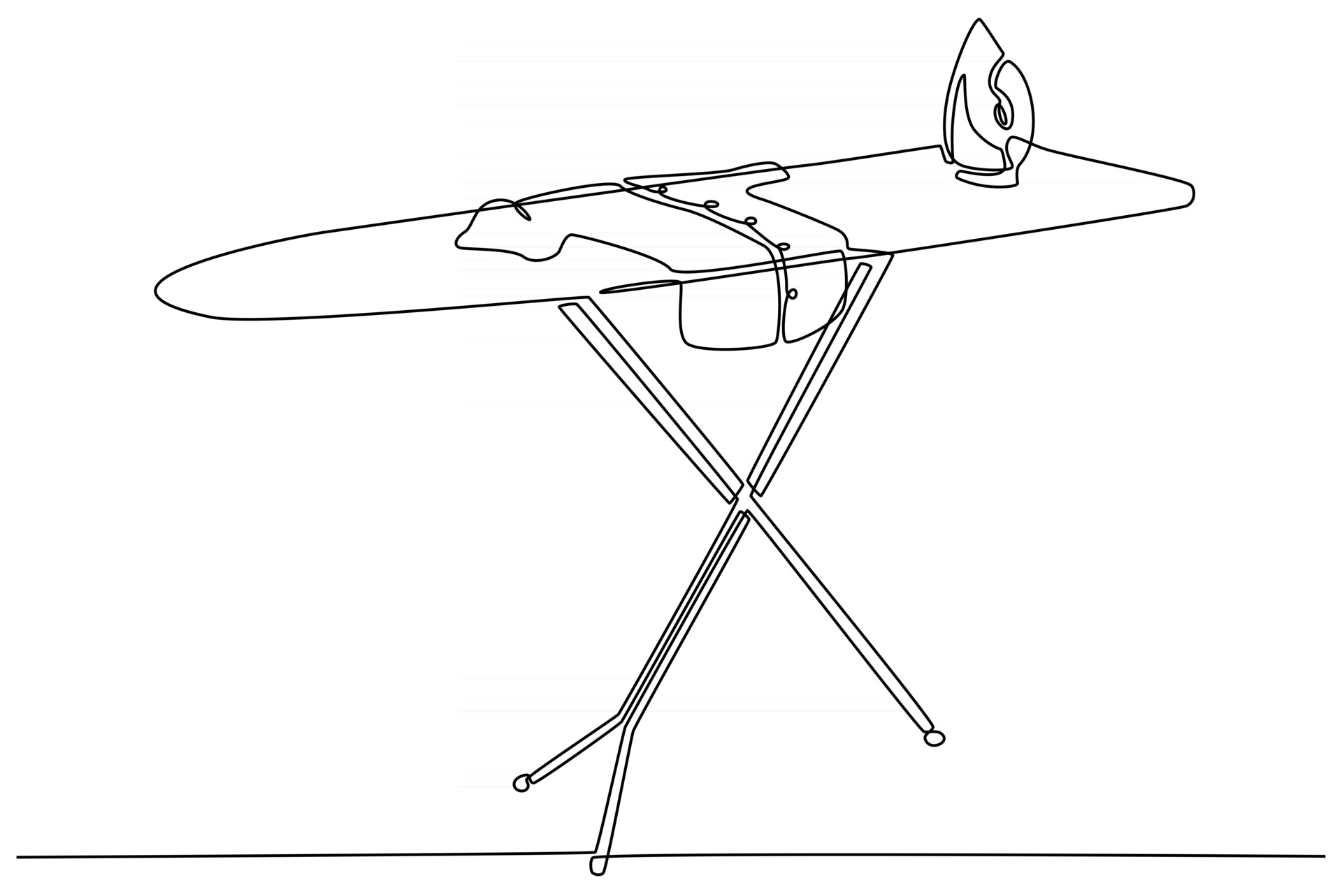 Continuous line drawing of ironing board vector illustration 2781342