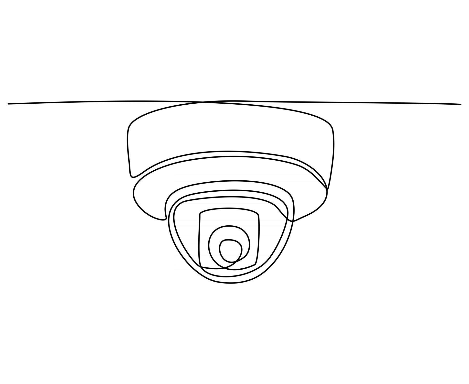 Continuous line drawing of surveillance cctv camera sketch vector illustration 2781412 Vector