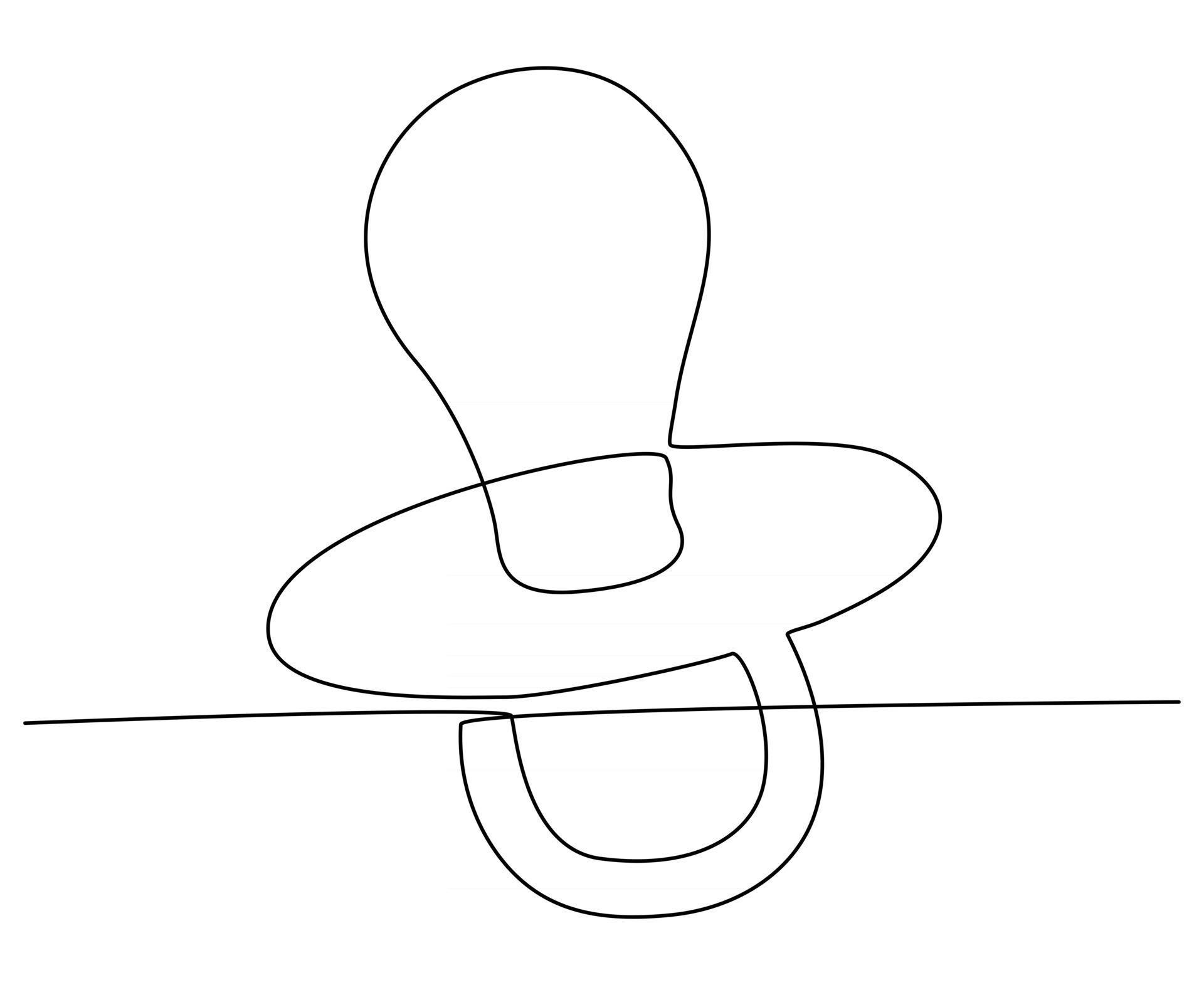 Continuous line drawing of Baby Pacifier vector illustration 2781416