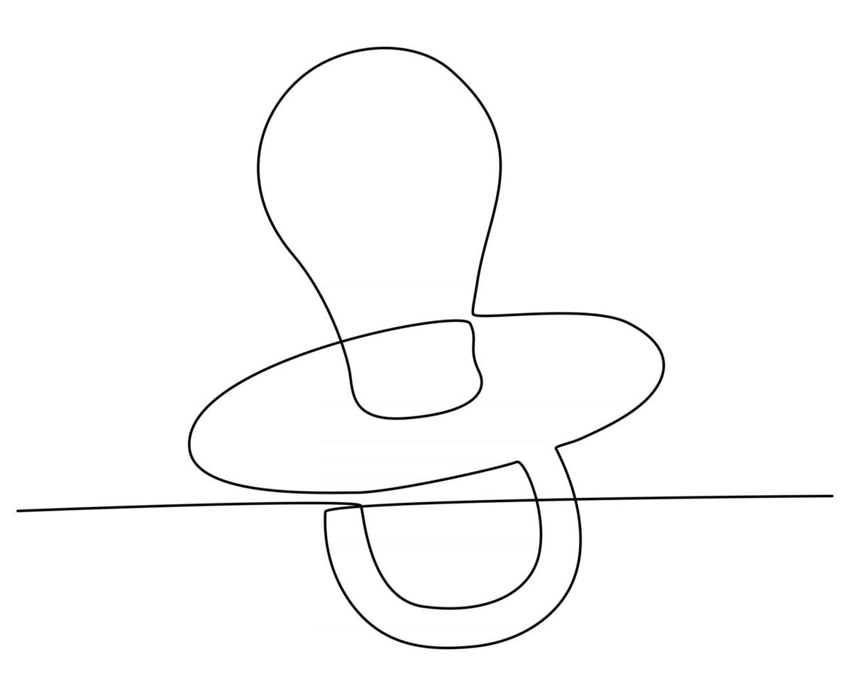 Continuous line drawing of Baby Pacifier vector illustration