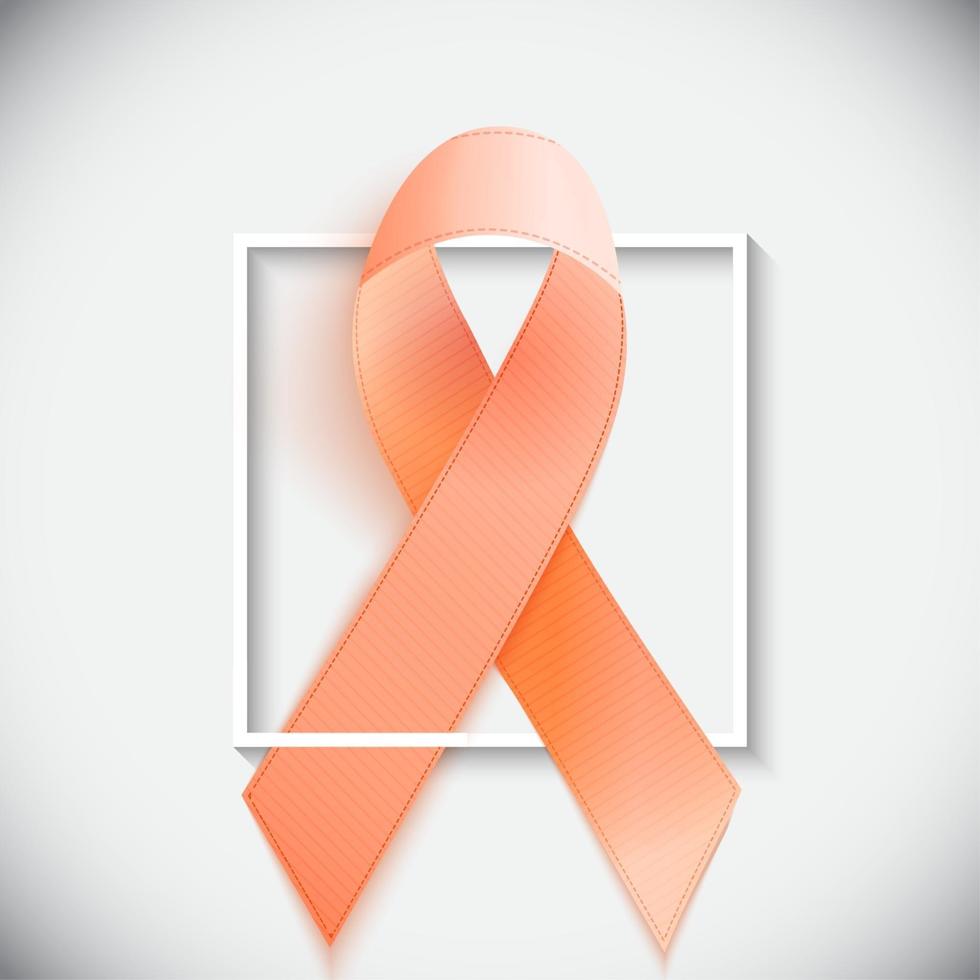 Orange Ribbon a Symbol of Leukemia. Vector Illustration