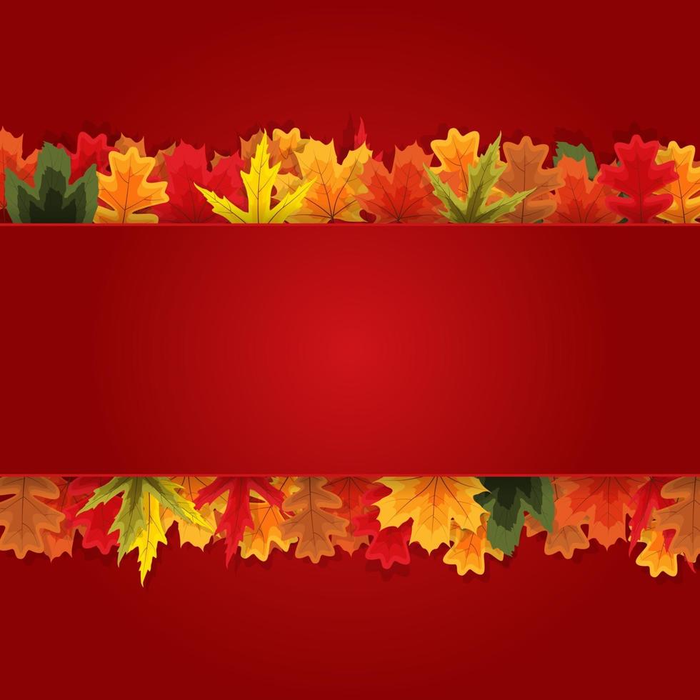 Autumn Natural Leaves Background. Vector Illustration