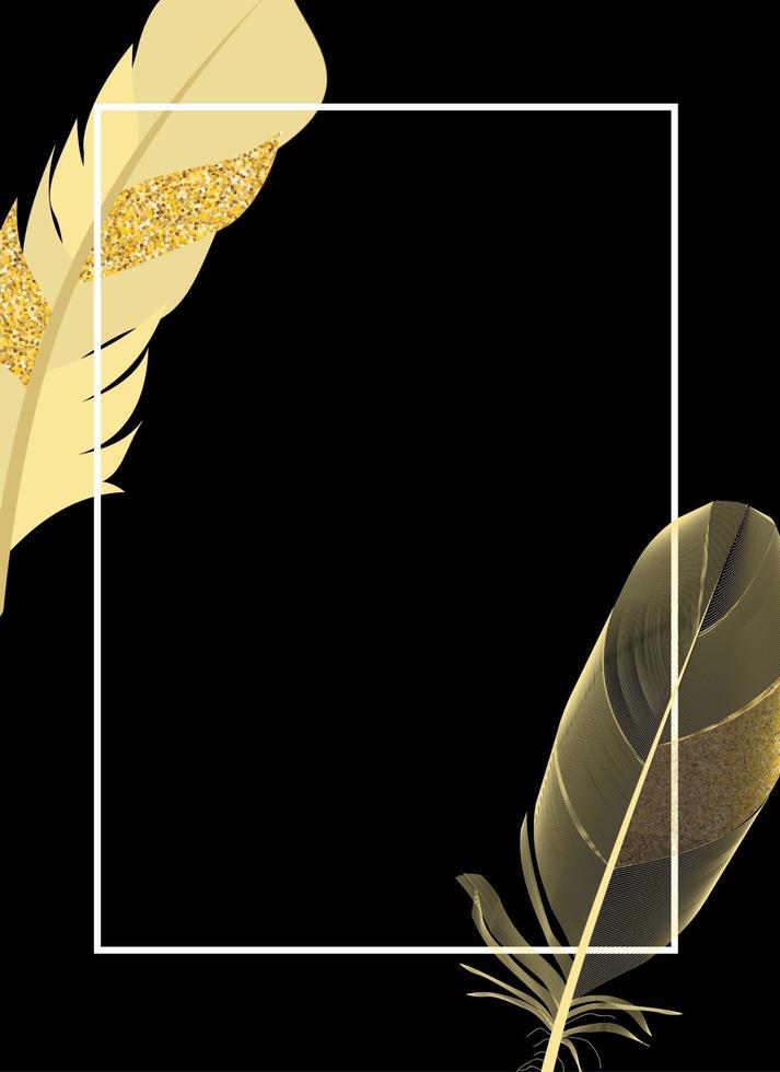 Glitter Painted Birds of Feather Background. Vector Illustration