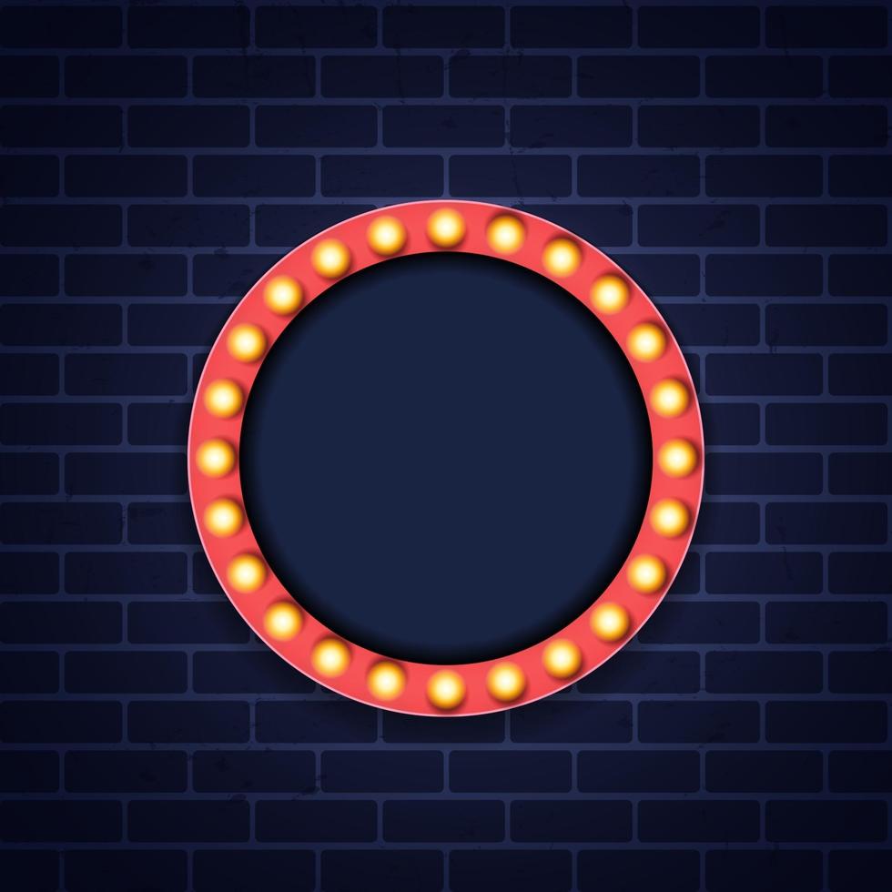 Vintage 3d light retro frame. Vector Illustration