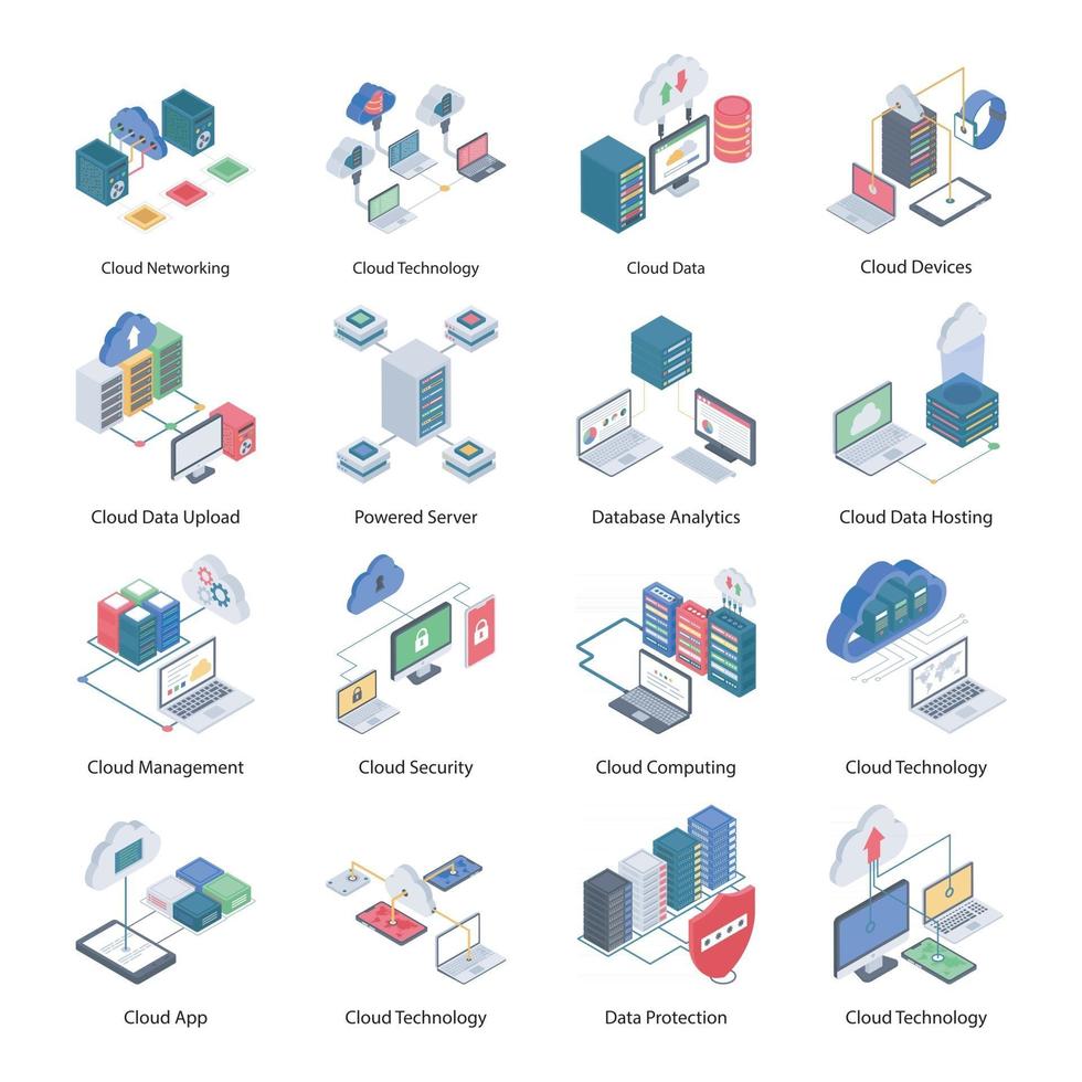 Cloud Computing Elements vector